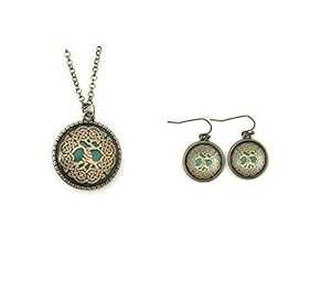 Tree of Life ケルト ノット ネックレスとイヤリング セット - ハンドメイド Fern & Filigree Tree of Life Celtic Knot Necklace and Earring Set - Handmade｜Glomarket