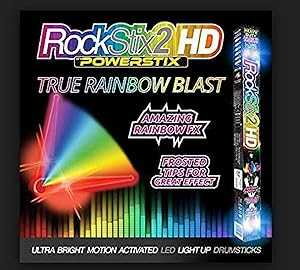 ROCKSTIX ライトアップドラムスティック:レインボーブラスト!驚くべき真のレインボー効果でギグを盛り上げましょう ROCKSTIX LIGHT UP DRUMSTICKS : RAINBOW BLAST! Amazing True Rainbow Effect, Set your Gig on Fire