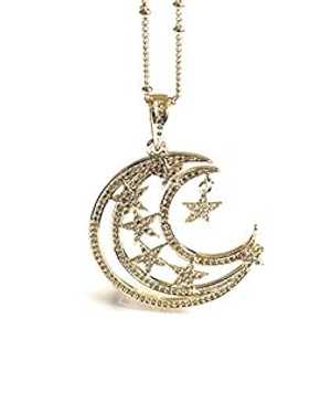 三日月と星ネックレス 17.5 インチ チェーン Sifrimania Crescent Moon and Stars Necklace 17.5 Inches Chain