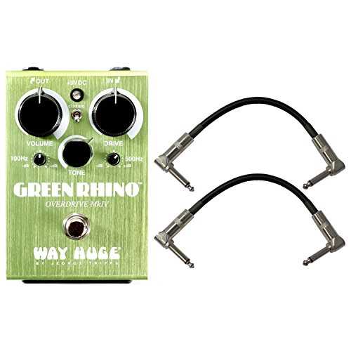 Way Huge WHE207 Green Rhino Overdrive MKIV Stomp Box w/ 2 Patch Cables JIM DUNLOP Way Huge WHE207 Green Rhino Overdrive MKIV Stomp Box w/ 2 Patch Cables