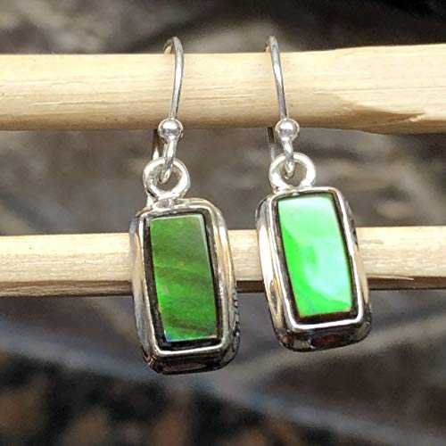 天然カナダ産アンモライト 925 ソリッド スターリング シルバー イヤリング 20mm Natural Rocks by Kala Natural Canadian Ammolite 925 Solid Sterling Silver Earrings 20mm