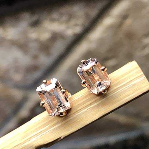 ナチュラル ピーチ モルガナイト 14K ローズ ゴールド オーバー スターリング シルバー イヤリング 7mm Natural Rocks by Kala Natural Peach Morganite 14k Rose Gold Over Sterling Silver Earrings 7mm