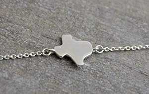女性用テキサス州スターリングシルバーブレスレット Sophia Rose Jewellery Texas State Sterling Silver Bracelet for Women