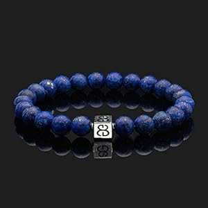 ラピスラズリとスターリングシルバーのバリビーズロゴブレスレット、ラピスラズリブレスレット Kartini Studio Lapis Lazuli and Sterling Silver Bali Beads Logo Bracelet, Lapis Lazuli Bracelet