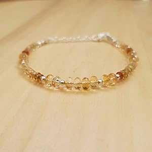 ナチュラルイエローシトリンラウンデルソーサービーズブレスレットスターリングシルバー11月誕生日ギフトジュエリー anushruti Natural Yellow Citrine Roundel Saucer Beads Bracelet Sterling Silver November Birthday Gift Jewelry｜Glomarket