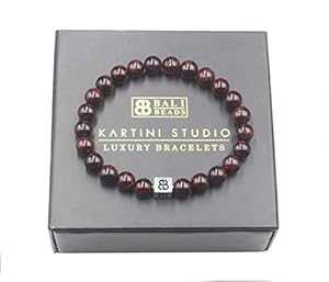 ガーネット ブレスレット、ガーネットとスターリング シルバー ビーズ ブレスレット、ビーズ ブレスレット マン Kartini Studio Garnet Bracelet, Garnet and Sterling Silver Beads Bracelet, Beaded Bracelet Man