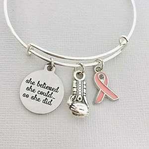 乳がんとの戦いのギフトインスピレーションジュエリーブレスレットピンクリボン Our Little Charms Fighting Breast Cancer Gift Inspirational Jewelry Bracelet Pink Ribbon