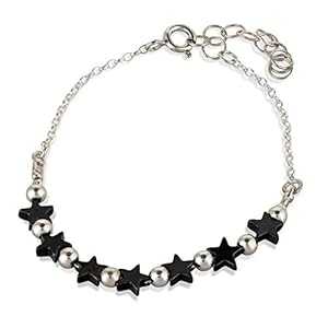 ヘマタイト スター ブレスレット スターリングシルバー ビーズの長さ 6 インチ + エクステンション Avnis Hematite Star Bracelet Sterling silver Bead Length 6 inches + extension|Glomarket