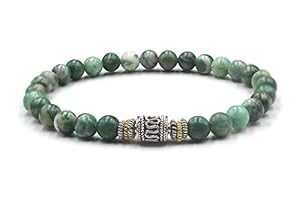 翡翆腕輪、メンズ翡翆とスターリングシルバービーズブレスレット Kartini Studio Jade Bracelet, Men\u0027s Jade and Sterling Silver Beads Bracelet