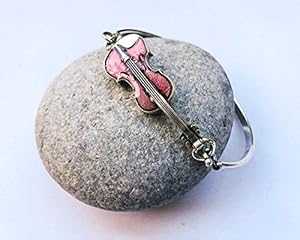 ピンクグレーズシルバーバイオリンバングル SPIRALICA Pink glaze Silver Violin bangle｜Glomarket 11,046円