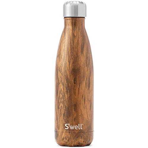 S\u0027well Stainless Steel Water Bottle-17 Teakwood Triple-Layered Vacuum-Insulated Containers Keeps Drinks Cold for 36 Hours and Hot for 18, 17 fl 薬局衡オンス