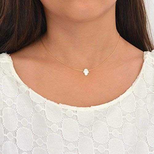 白いこと 乳白色 ハムサ お手て 首飾り 14K ゴールドフィルド 16 in + 2 伸展 Avnis White Opal Hamsa hand Necklace 14k Gold Filled 16 inch+ 2 extension