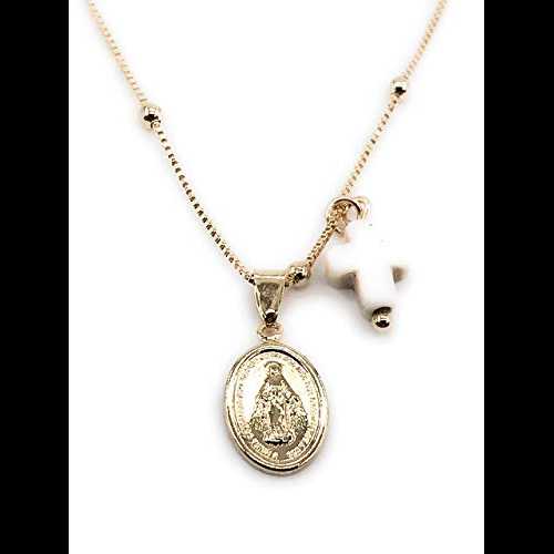 クロス ネックレス 18K ゴールド メッキ 奇跡のメダル 18 インチ チェーン メダラ ヴィルヘン デ ラ ミラグロサ Sifrimania Cross Necklace 18k Gold Plated Miraculous Medal 18 Inches Chain Medalla Virgen de la Milagrosa