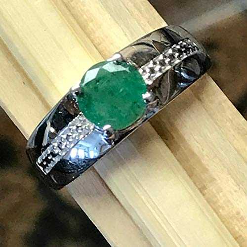 ナチュラル グリーン エメラルド 925 ソリッド スターリング シルバー エンゲージメント リング サイズ 7 Natural Rocks by Kala Natural Green Emerald 925 Solid Sterling Silver Engagement Ring Size 7