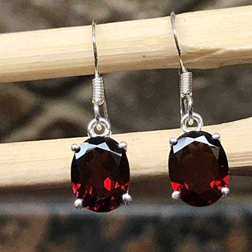 本物の 2.5ct パイロープ ガーネット 925 ソリッド スターリング シルバー イヤリング 22mm Natural Rocks by Kala Genuine 2.5ct Pyrope Garnet 925 Solid Sterling Silver Earrings 22mm