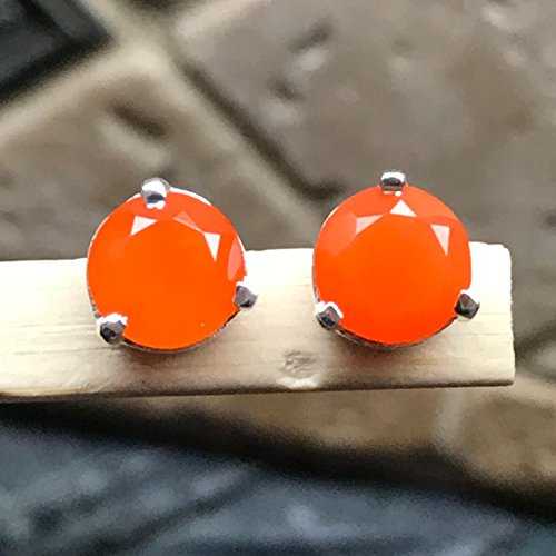 生まれながらカーネリアン 925 益荒男 スターリング しろがね色 スタッド ピアス 長さ 7粍 Natural Rocks by Kala Natural Carnelian 925 Solid Sterling Silver Stud Earrings 7粍 Long
