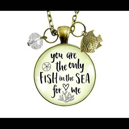 Gutsy Goodness 24 インチ ロマンチックなビーチ ネックレス You are Only Fish in Sea Love Quote Turtle Gutsy Goodness 24\