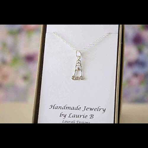 スモール ライトハウス シルバー チャーム ネックレス Laurali Designs Small Lighthouse Silver Charm Necklace