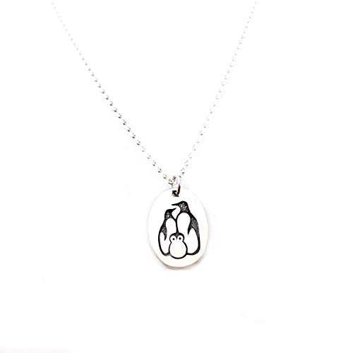 ペンギン身寄り - スターリングしろがね色 首飾り CY Design Studio Penguin Family - Sterling Silver Necklace