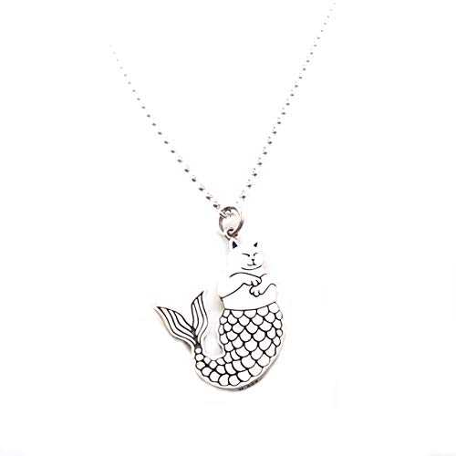 Purr-maid 引きつける 首飾り - スターリングしろがね色 宝飾品 CY Design Studio Purr-maid Charm Necklace - Sterling Silver Jewelry