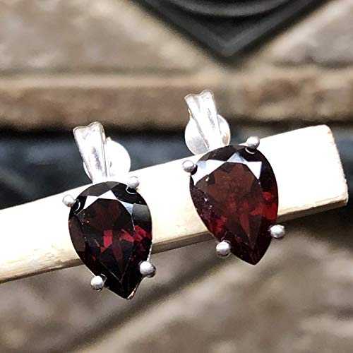 ナチュラル 2ct パイロープ ガーネット 925 ソリッド スターリング シルバー イヤリング 15mm Natural Rocks by Kala Natual 2ct Pyrope Garnet 925 Solid Sterling Silver Earrings 15mm