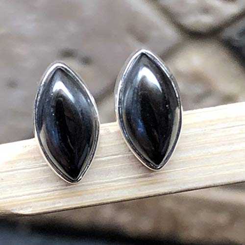 天然ヘマタイト 925 ソリッド スターリング シルバー イヤリング 10mm Natural Rocks by Kala Natural Hematite 925 Solid Sterling Silver Earrings 10mm