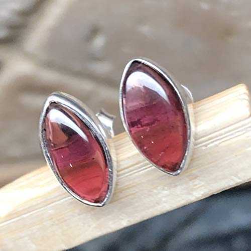 生まれながらカボチャン ガーネット 925 益荒男 スターリング しろがね色 イヤリング 9粍 Natural Rocks by Kala Natural Cabochan Garnet 925 Solid Sterling Silver Earrings 9粍
