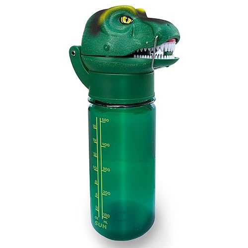 Sun Company RoarBottle T-Rex - Roaring Dinosaur Water Bottle for Kids / Cool Realistic TRex Roar / Spill and Leak-Proof BPA Free Tritan WaterBottle for Children
