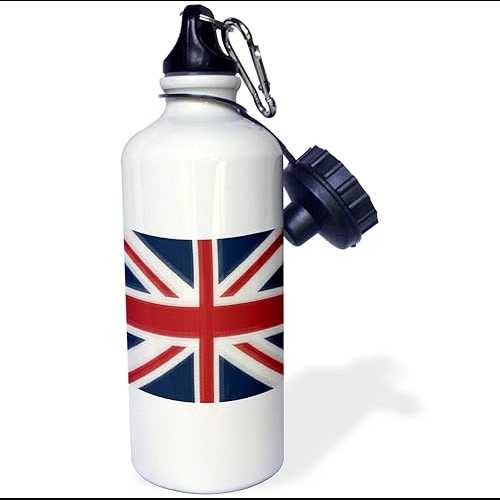 3dRose Brown N Blue Cow Print Sports Water Bottle, 21 oz, White