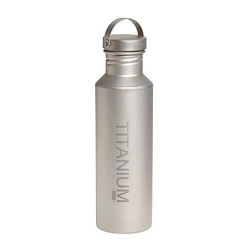 Vargo Titanium Water Bottle with Ti Lid / 100% Titanium Construction / 650 ml Capacity / Weighs 3.9 ounces