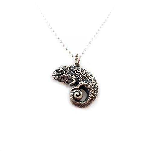 カメレオン 惹きつける - スターリングしろがね色 首飾り CY Design Studio Chameleon Charm - Sterling Silver Necklace