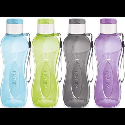 MILTON 32 薬局衡オンス. Large Water Bottle 4 Set Sports Water Bottles for Kids Adults Reusable Water Bottle Plastic Wide-Mouth BPA Free Leak-Free Lightweight Drink Bottle with Carry Strap Hiking Gym Bike Travel