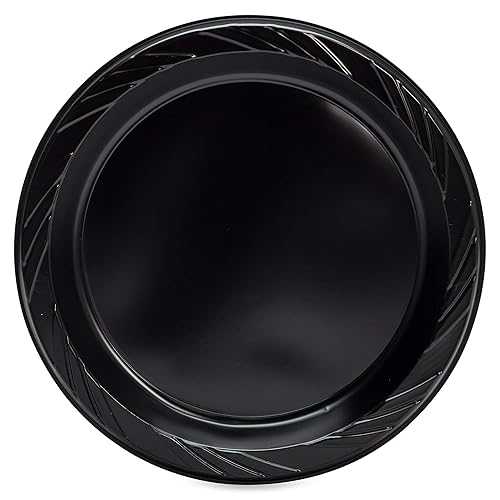 純正 Joe ラウンド プラスチック ブラック プレート、9 インチ (500 個パック) Genuine Joe Round Plastic Black Plates, 9\" (Pack of 500)
