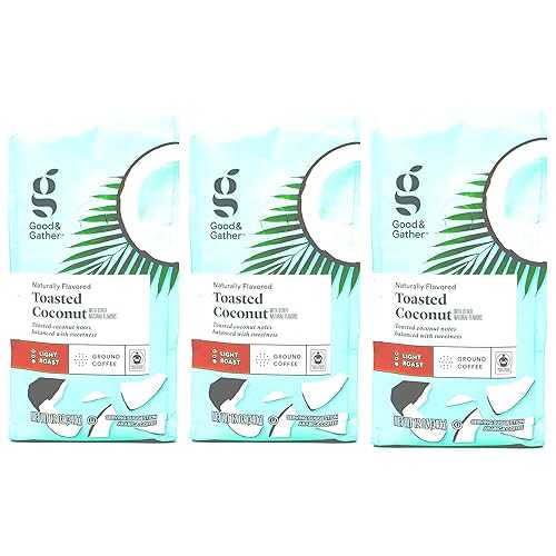 Free 2b Good & Gather Toasted Coconut Ground Coffee - Light Roast - 3 Bags - 36 Total Ounces -
