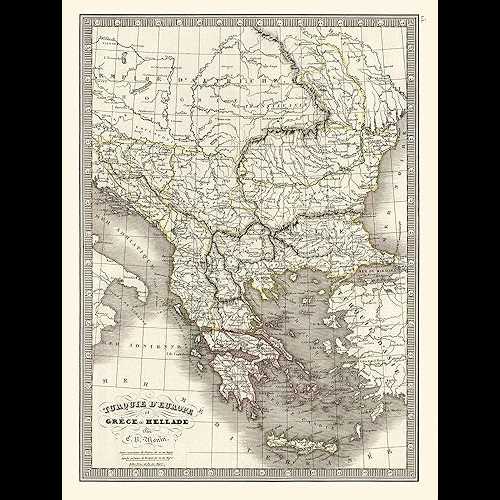 Posterazzi PDXITEU0204SMALL Europe Greece Turkey 1839 Monin Poster Print, 18 x 24, Multicolor