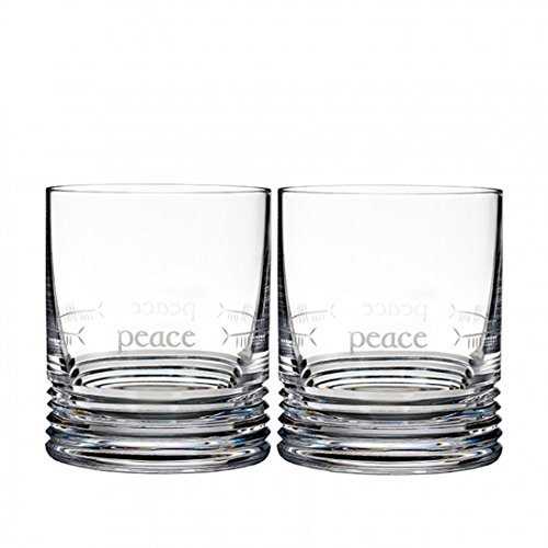 Waterford Ogham Peace ダブル 年寄りの 流行り物 眼鏡 2 個仕掛ける Waterford Ogham Peace Double Old Fashioned Glasses, Set of 2