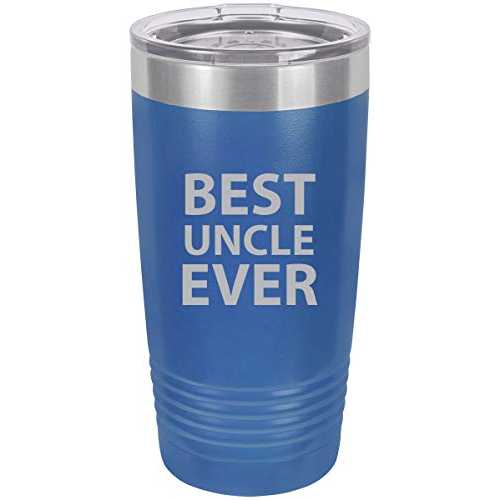 Best Uncle Ever ステンレス鋼スチール写真刻みつける断熱タンプラー 20 薬局衡オンス 周遊 コーヒーマグ、青色 CustomGiftsNow Best Uncle Ever Stainless Steel Engraved Insulated Tumbler 20 Oz Travel Coffee Mug, Blue