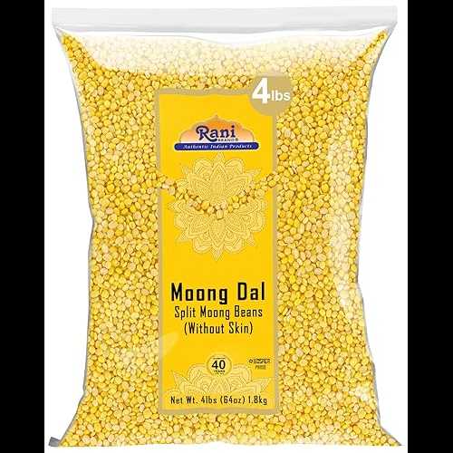 Rani Brand Authentic Indian Products Rani Moong Dal (Split Mung Beans Without Skin) Lentils Indian 64oz (4lbs) 1.81kg Bulk ~ All Natural Gluten Friendly Non-GMO Kosher Vegan Indian Origin画像