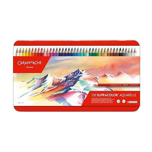 水道の栓短距離競走 スーパーカラーペンシルセット 120/缶 (J3888420) Caran D\u0027ache Supracolor Pencil Set, 120/Tin (J3888420)