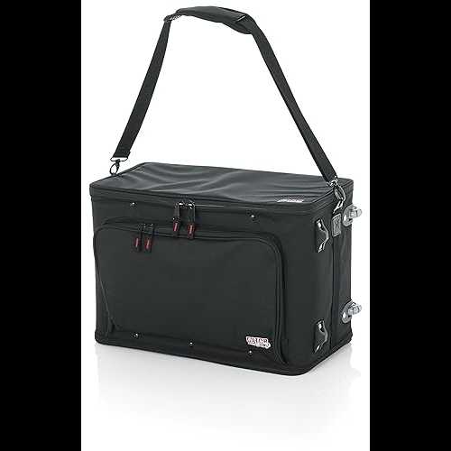 Gator Cases Lightweight Rack Bag with Removable Shoulder Strap, Pull handle, and Wheels; 4U Rack - 12.5\