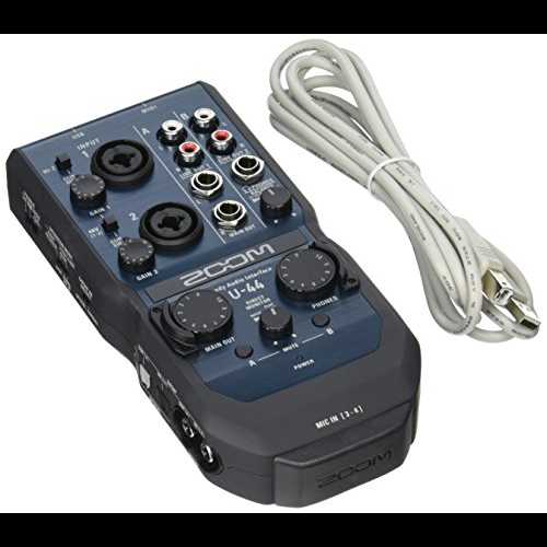 Zoom U-44 ハンディオーディオインターフェイス、4チャンネルポータブルUSBオーディオインターフェイス、2 XLR/TRSコンボ入力、MIDI I/O、RCA出力、Zoom Capsulesと互換性あり Zoom U-44 Handy Audio Interface, 4-Channel Portable USB Audio Interface, 33,990円