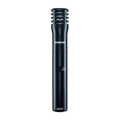 Shure SM137 Cardioid Condenser Microphone, Ultra-thin Diaphragm, Class-A Preamplifier, 15dB Pad, Low Self-Noise, XLR Connectivity, 20-Inch Microphone Cable, Mic Clip, Zippered Pouch
