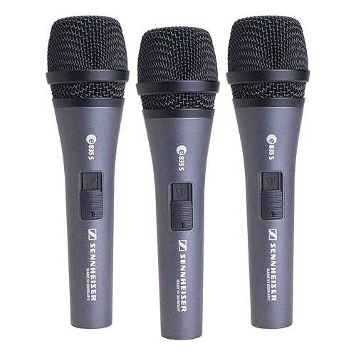 Sennheiser E 835-S Live Vocal Microphone with On Off Switch - 3-Pack,Black