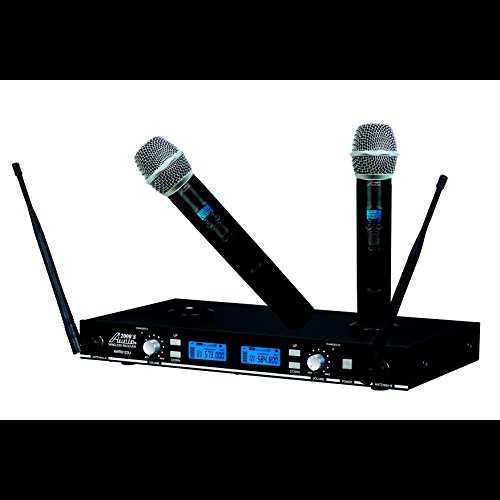 Audio2000'S AWM6123U 16 周波数の UHF 充電式デュアル チャネル ワイヤレス システム Audio 2000S Audio2000'S AWM6123U UHF Rechargeable Dual Channel Wireless System with 16 Frequencies