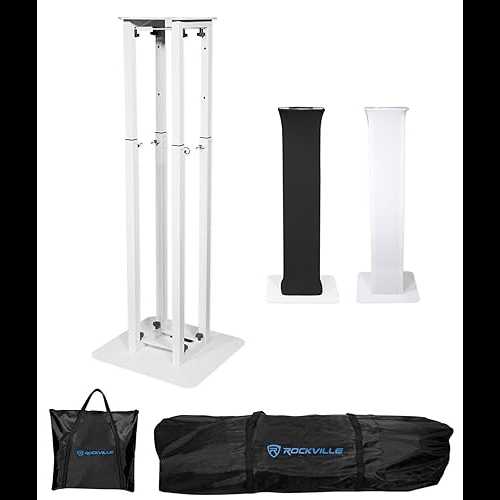 ロックビル トーテム ムービング ヘッド ライト スタンド + ブラック + ホワイト スクリム + キャリー バッグ (RTP32W) Rockville Totem Moving Head Light Stand+Black+White Scrims+Carry Bags (RTP32W)｜Glomarket 47,885円