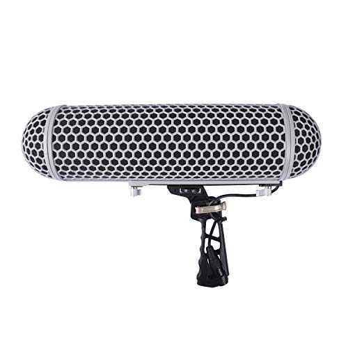 Micolive マイクフロントガラス飛行船フロントガラススタイル保護ケージと Rycote ショックマウントサスペンションシステム Rode NTG1 NTG2 NTG3 NTG4 AT875R Line MKE 600 シリーズショットガンマイクなどと互換性あり DF DIGITALFOTO Micolive Microphone