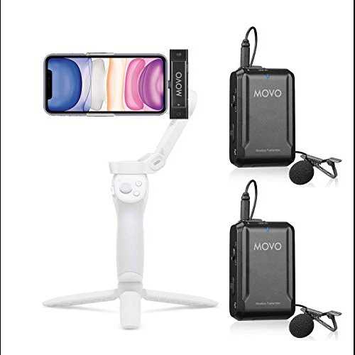 Movo Edge-DI-Duo iPhone 用ワイヤレス Lavalier - スマートフォン用ジンバルスタビライザーに最適なコンパクト Lav マイク - Vlog、映画撮影、教師などに最適 - DJI Osmo OM 4 と互換性あり Movo Edge-DI-Duo Wireless Lavalier for iPhone - Perfe｜Glomarket