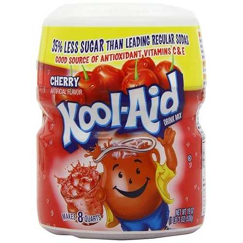 クールエイドドリンクミックス、砂糖入りチェリー、19オンスの容器（4個パック） Kool-Aid Drink Mix, Sugar Sweetened Cherry, 19 oz Container (Pack of 4)