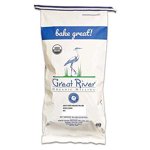 Great River オーガニックミリング、全粒粉、ライ麦粒、オーガニック、50ポンド (1パック) Great River Organic Milling, Whole Grain, Rye Grain, Organic, 50-Pounds (Pack of 1)