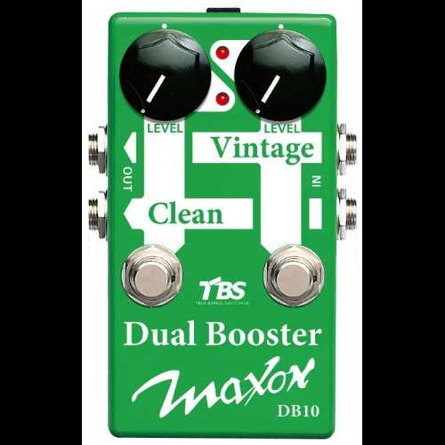 Maxon コンパクト シリーズ DB10 デュアル ブースター ギター シグナル パス ペダル Maxon Compact Series DB10 Dual Booster Guitar Signal Path Pedal